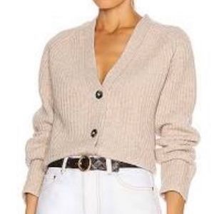 Ganni Light Beige Button-Up Cardigan